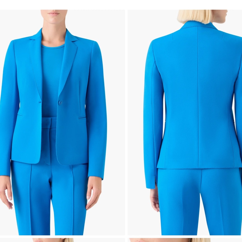 NWT Akris Punto One Button Jersey Blazer S 4 LIGHT BLUE